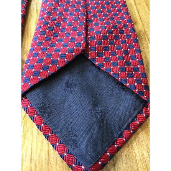 Brooks Brothers 346 Red Navy Checkered Mens Silk Tie Old Money - Picture 4 of 5